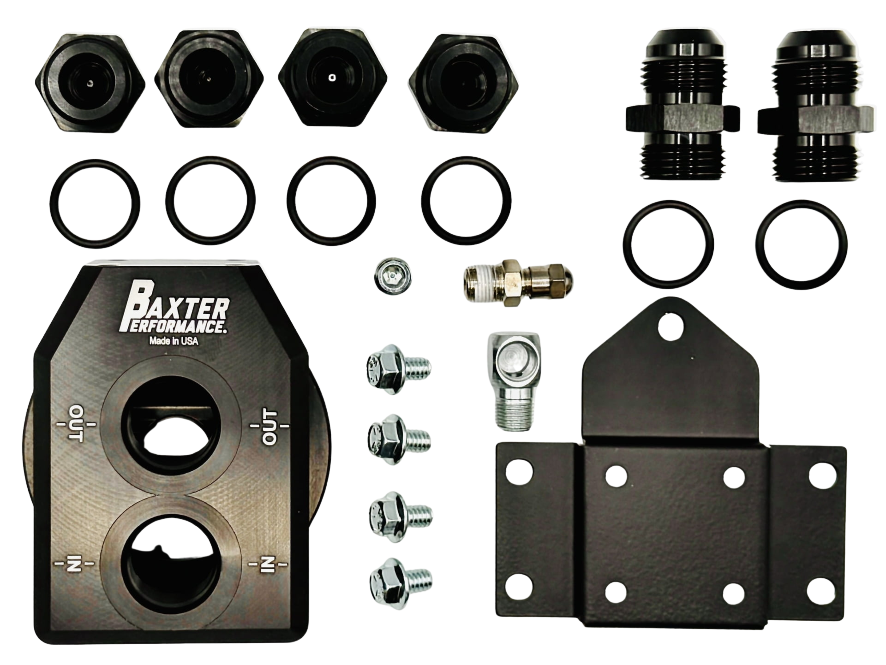 REMOTE OIL FILTER MOUNT 6-PORT UNIVERSAL RU-303-BK